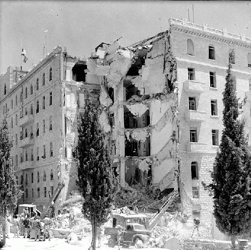 King David Hotel after being targeted in the terrorist attack by the Zionist organization Irgun, 1946, From Uploaded