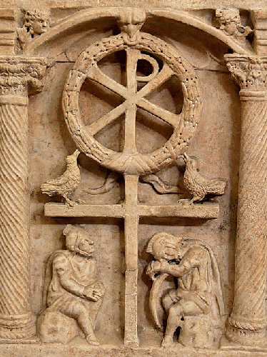 Representation of the resurrection of Christ from a Roman sarcophagus, ca. 350 CE., From Uploaded
