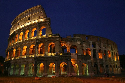 Colosseum at Night, Rome, Italy, From CreativeCommonsPhoto