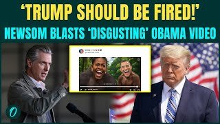 California Governor Gavin Newsom condemned Donald Trump for sharing a racist video targeting Barack and Michelle Obama., From YouTubeVideos