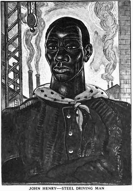 1930 Illustration of John Henry by Eben Given, from commons.wikimedia, From Uploaded