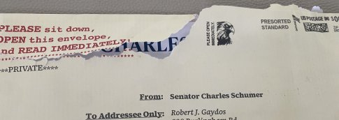 I got a letter from Chuck Schumer., From Uploaded